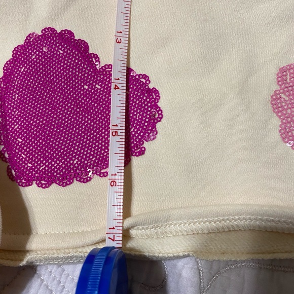 Queen Of Sparkles Heart Patterned Cream Women’s Shorts - Picture 10 of 13